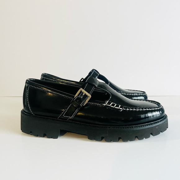 NEW G.H. Bass Mary Jane Super Lug Weejuns Loafers Black Size 10 - Picture 2 of 10